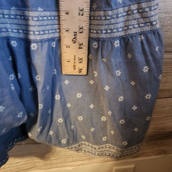 Old Navy Blue M floral short sleeve cottagecore Y2K summer beach coastal dress - Picture 7 of 9